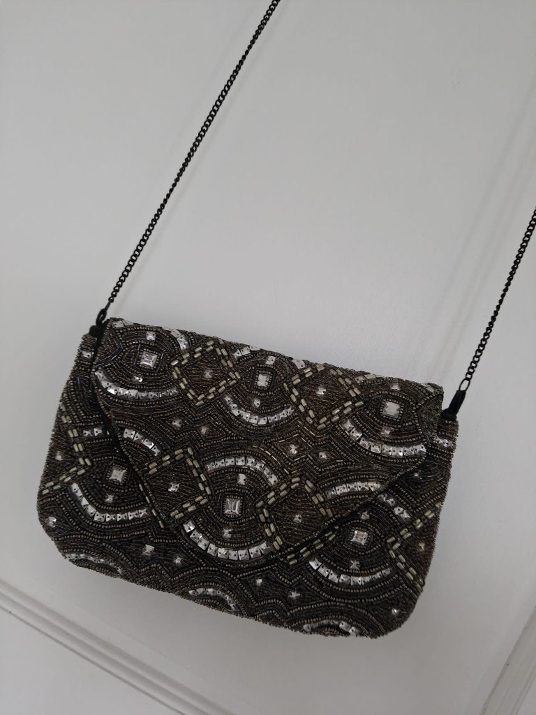 Primark Tasje Clutch Parels, Sieraden, Tassen en Uiterlijk, Ophalen of Verzenden, Zo goed als nieuw, Grijs, Handtas