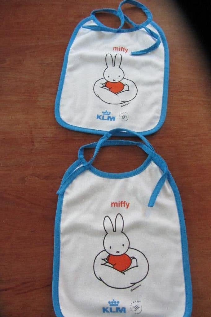 2 KLM slabbetjes Miffy, Ophalen of Verzenden, Nieuw, Overige typen