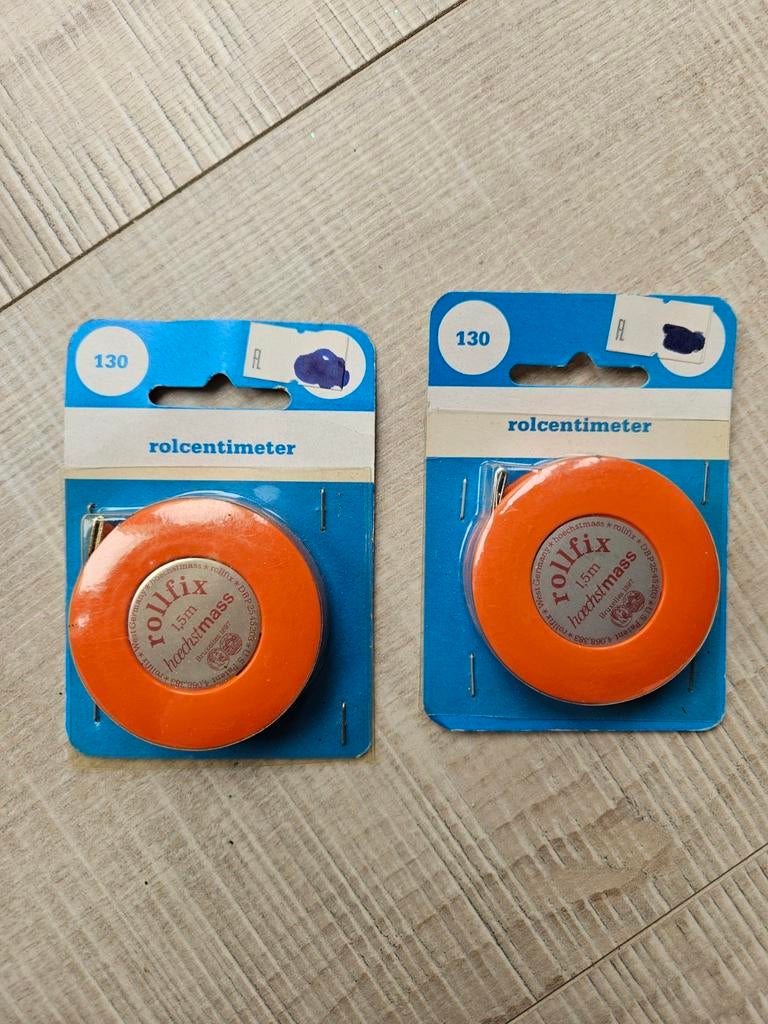 2x Vintage Rollfix Rolcentimeter 1.5m - Nieuw in verpakking, Ophalen of Verzenden
