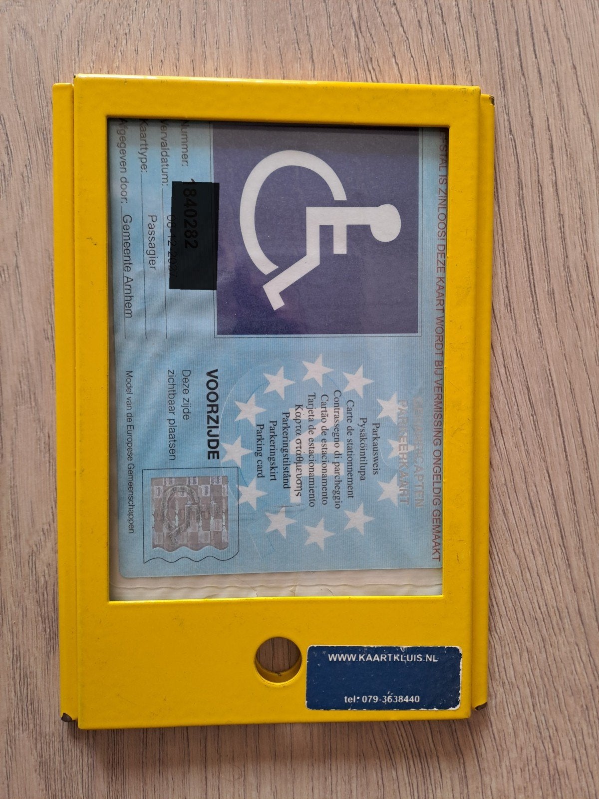 Kaartkluis voor gehandicapten kaart, Ophalen of Verzenden, Gebruikt