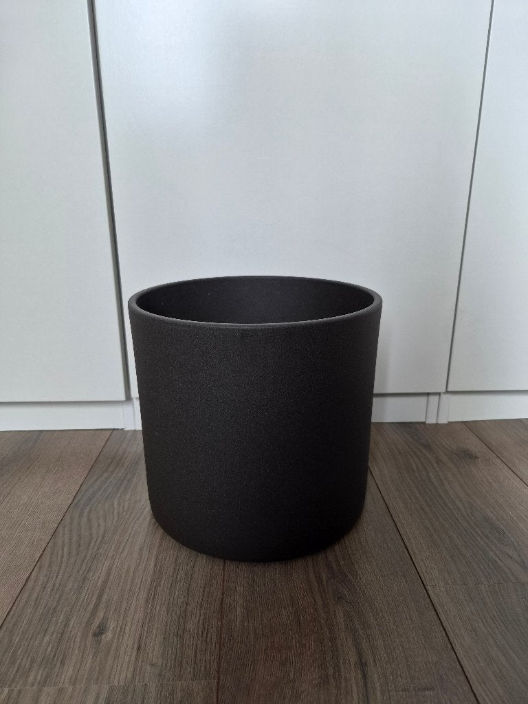 Donkergrijze bloempot binnen 26,5 cm diameter, Gebruikt, Rond, Binnen, Minder dan 40 cm