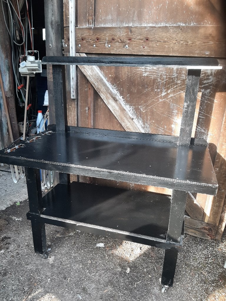 Stelling, oude bakkers trolley, Ophalen, Gebruikt