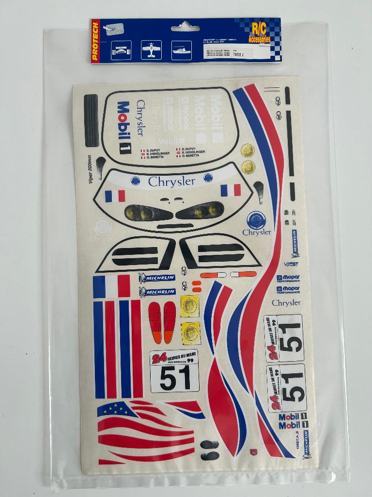 Protech decals Dodge Viper T0705.2 nieuw rc stickers, Ophalen of Verzenden, Nieuw, Overige schalen, Onderdeel