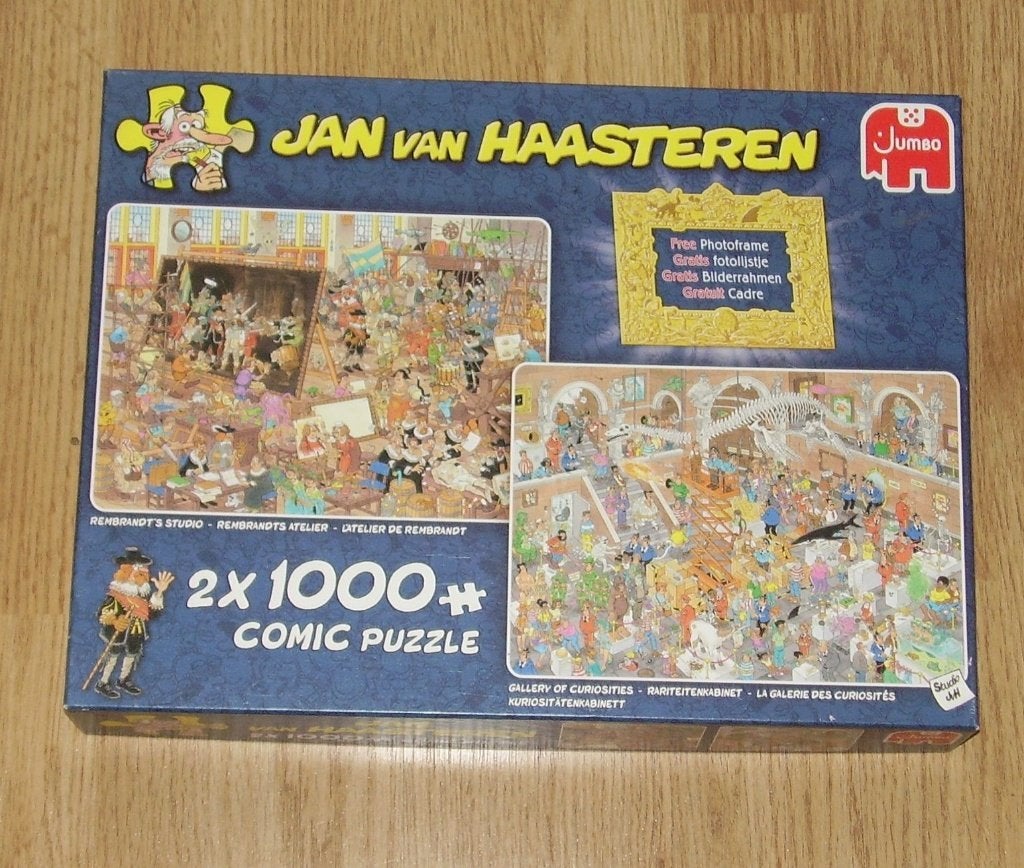Jan van Haasteren - 2x1000 - Rembrandt + Rariteitenkabinet, Ophalen of Verzenden, 500 t/m 1500 stukjes, Gebruikt, Legpuzzel
