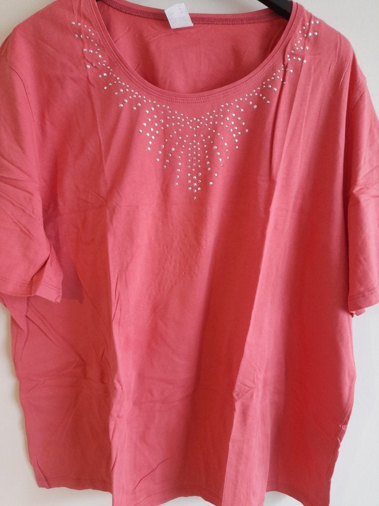 Top mt54 roze met glittertjes, Kleding | Dames, Tops, Maat 46/48 (XL) of groter, Ophalen of Verzenden, Zo goed als nieuw, Roze