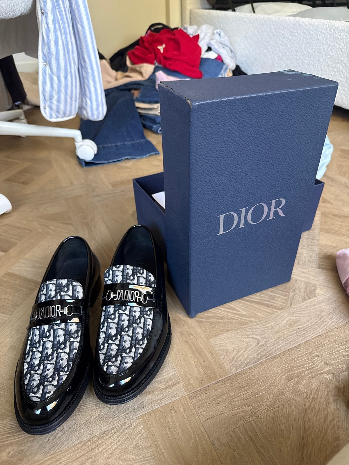 Dior Loafers met J'ADIOR-detail en Dior Oblique-motief, Ophalen of Verzenden, Nieuw, Zwart