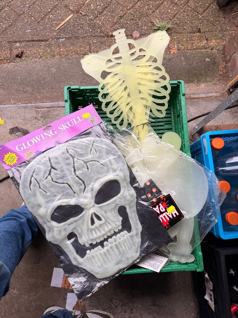TE KOOP: Krat Glow in the Dark Halloween Partij, Versiering, Halloween of Griezel, EINDHOVEN, Nieuw