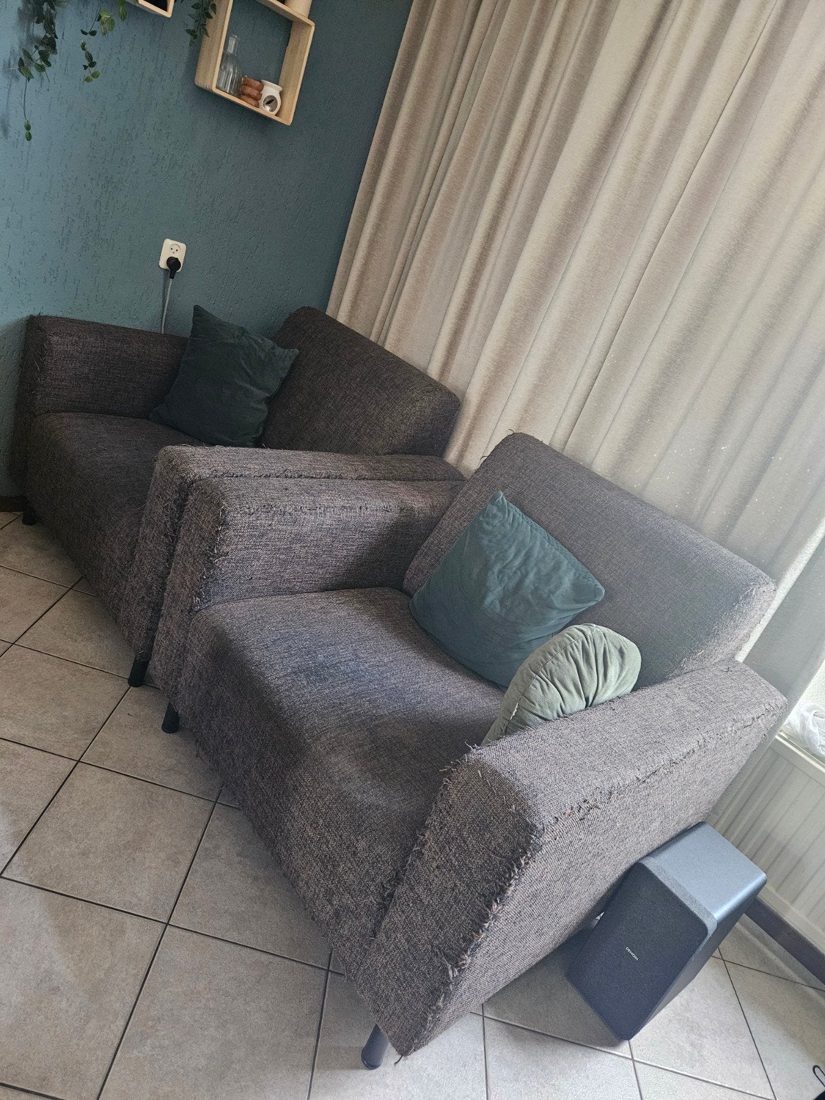2 gratis feautuils en of 3 pers bank, Ophalen, Gebruikt, Stof