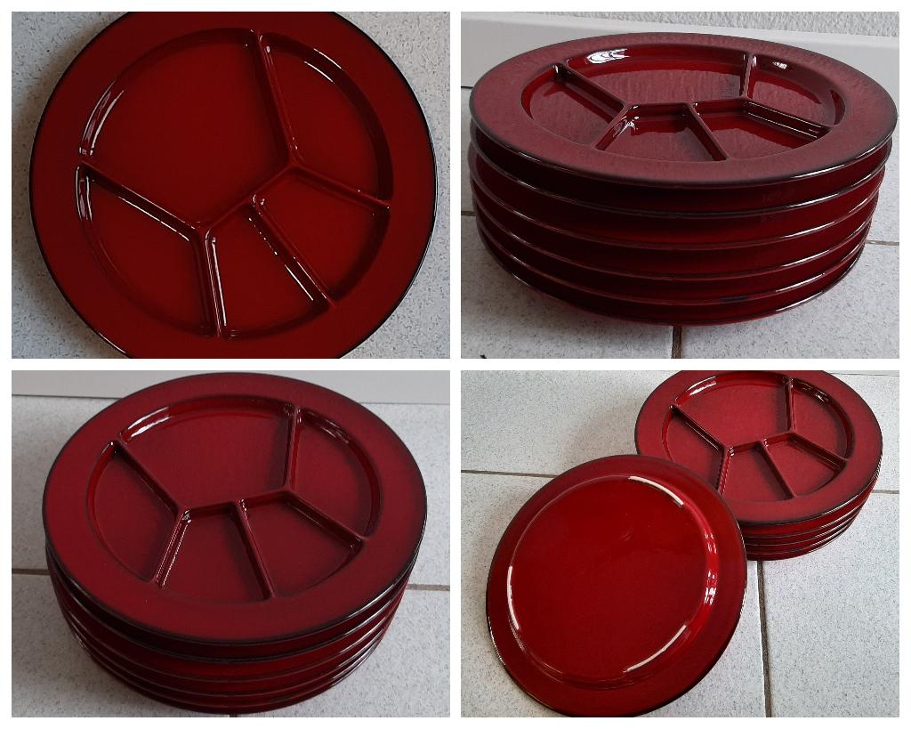 6 nieuwe fondue borden ( chineesrood ), Huis en Inrichting, Keuken | Servies, Ophalen, Nieuw, Bord(en), Overige stijlen