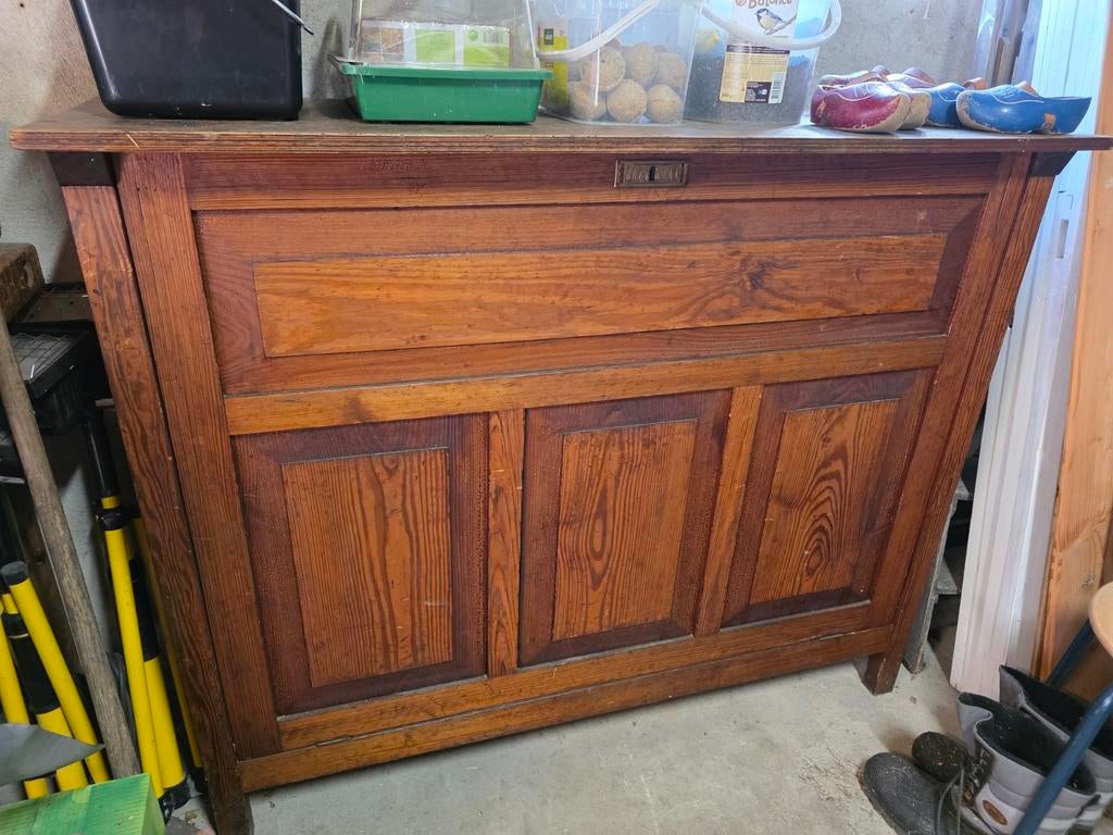 Twee antieke schoolkasten voor wandplaten - Brocante, Ophalen of Verzenden
