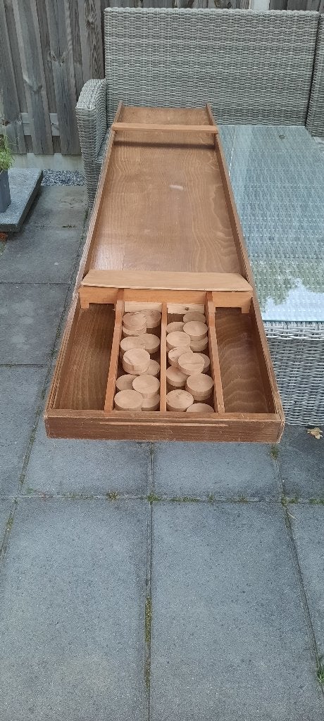 Sjoelbak met stenen, Hobby en Vrije tijd, Gezelschapsspellen | Bordspellen, Ophalen of Verzenden, Gebruikt