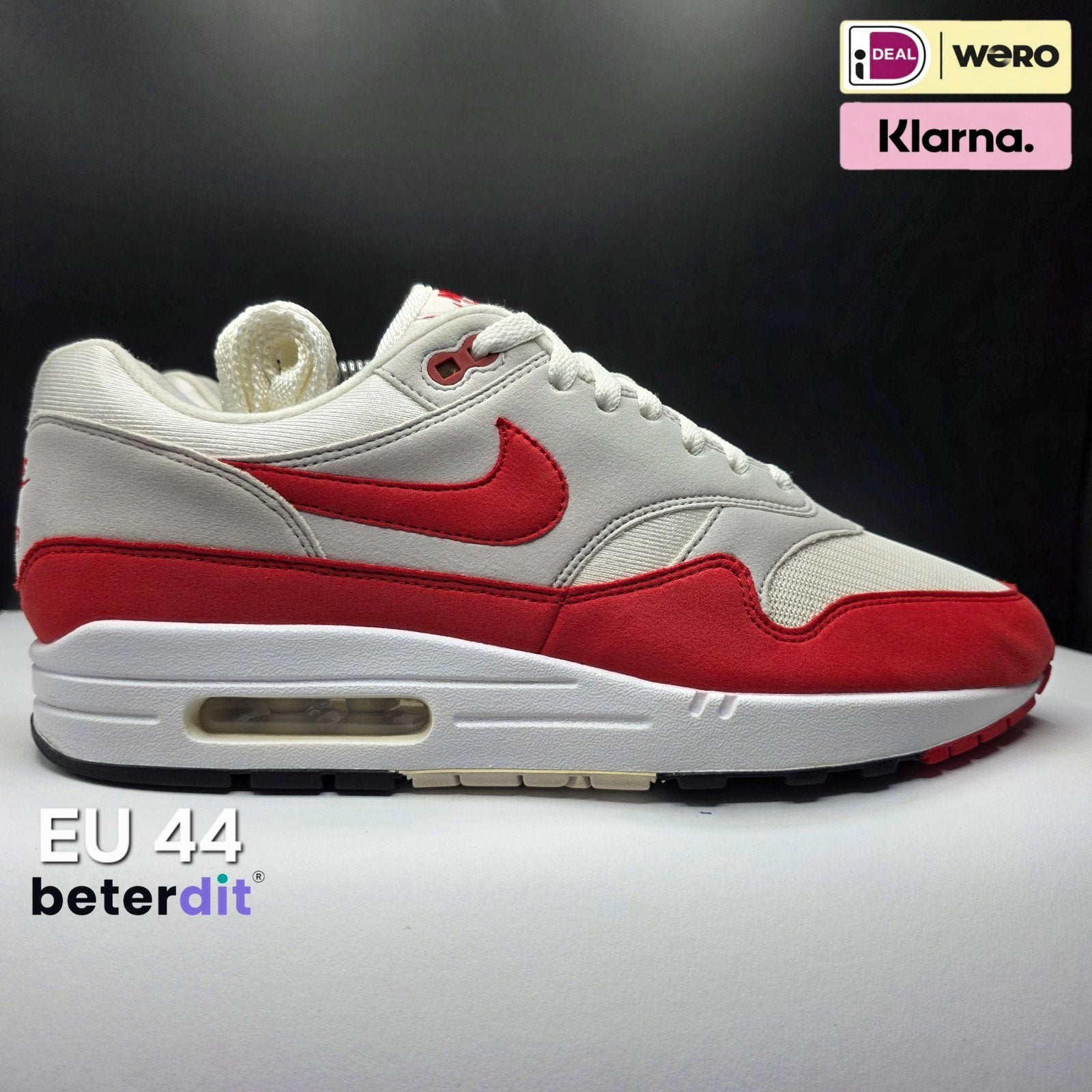 Nike Air Max 1 Anniversary 'Red' Maat: 44, Nike air max, Beterdit, Ophalen of Verzenden, Heerenveen