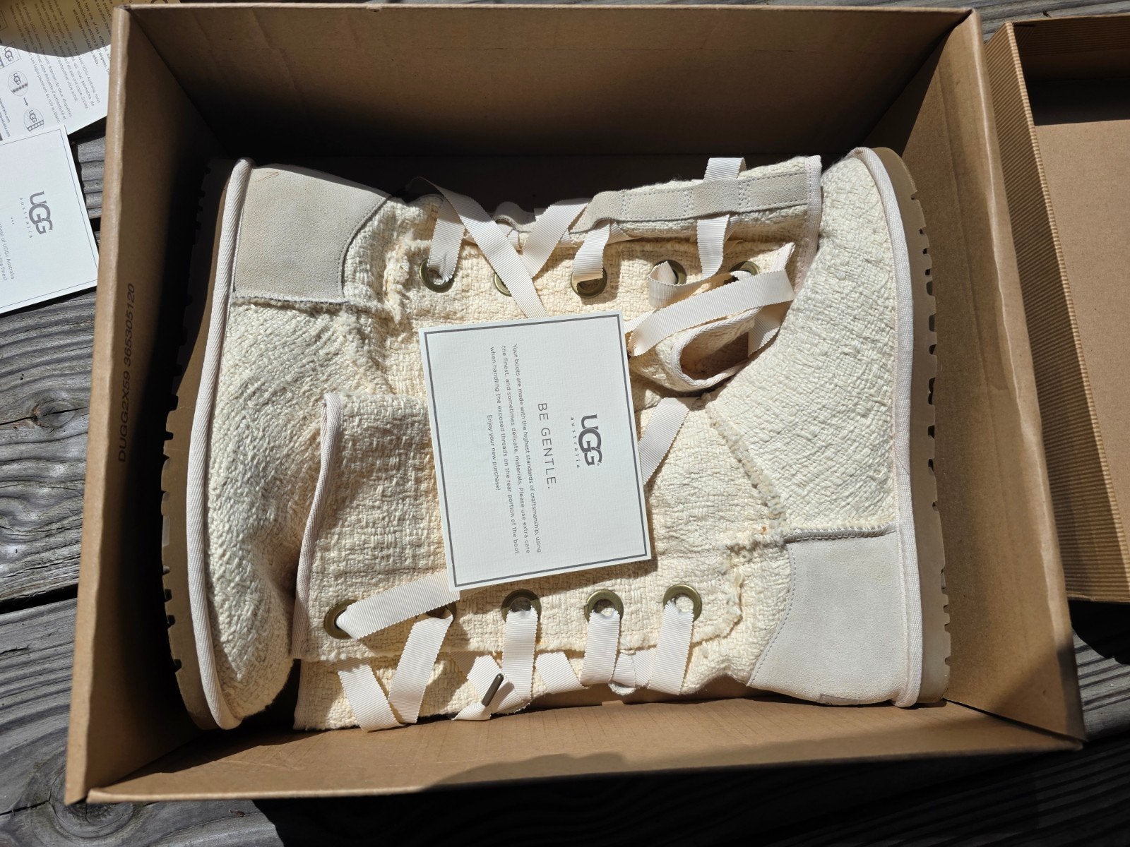 UGG Heirloom Lace Up boots maat 40. Nieuw originele doos., Hoge laarzen, UGG Australia, Wit, Nieuw