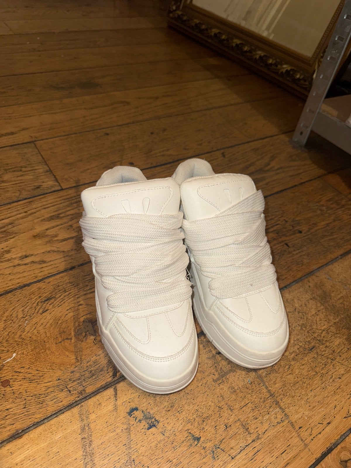 Witte Bershka sneakers - Maat 39, Kleding | Dames, Ophalen, Zo goed als nieuw, Wit, Sneakers of Gympen