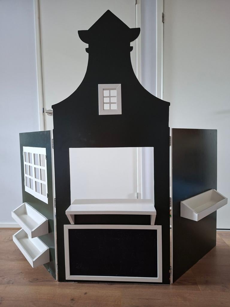 Winkeltje / speelhuisje als grachtenpand met accessoires, Ophalen, Gebruikt, Jongen of Meisje