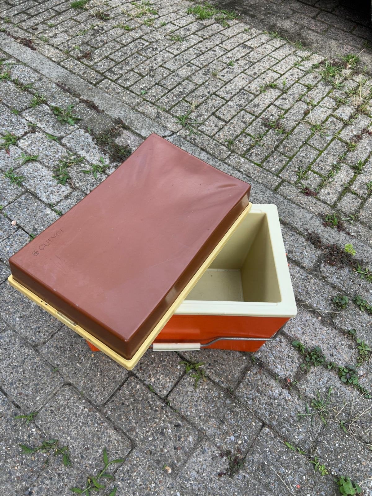 Retro Curver koelbox en gehaakte plaid, Ophalen of Verzenden