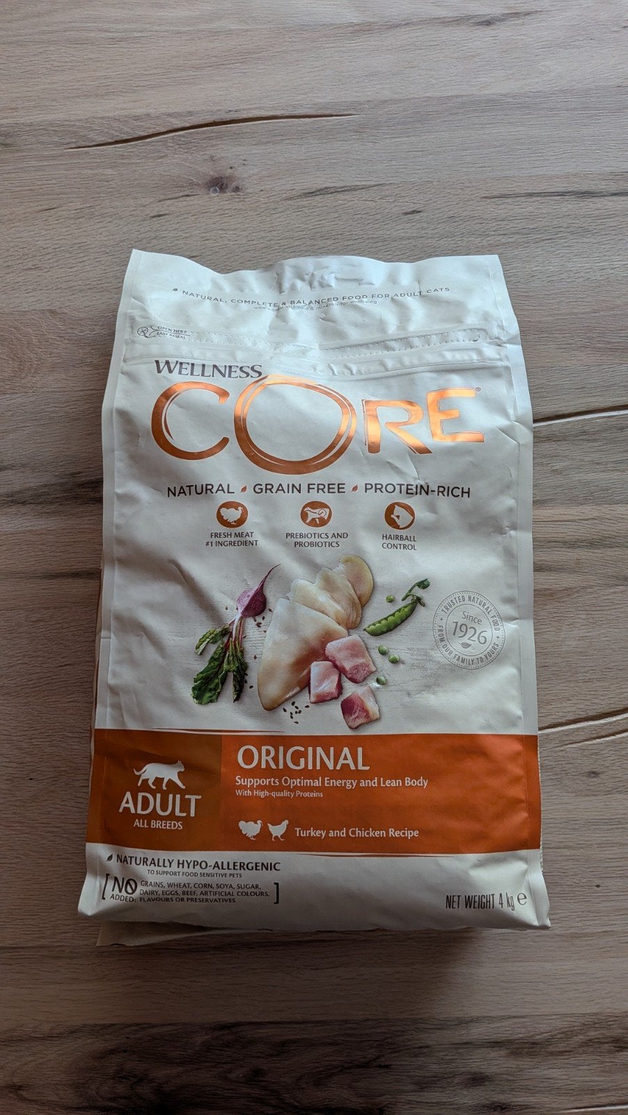 Wellness Core Adult Original - Kattenvoer - 4 Kilo - kip/kal, Dieren en Toebehoren, Dierenvoeding, Ophalen of Verzenden, Kat