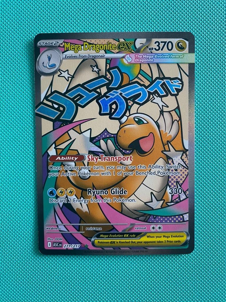 Mega Dragonite EX 271/217 ASC #1, Ophalen of Verzenden, Nieuw, Losse kaart, Foil