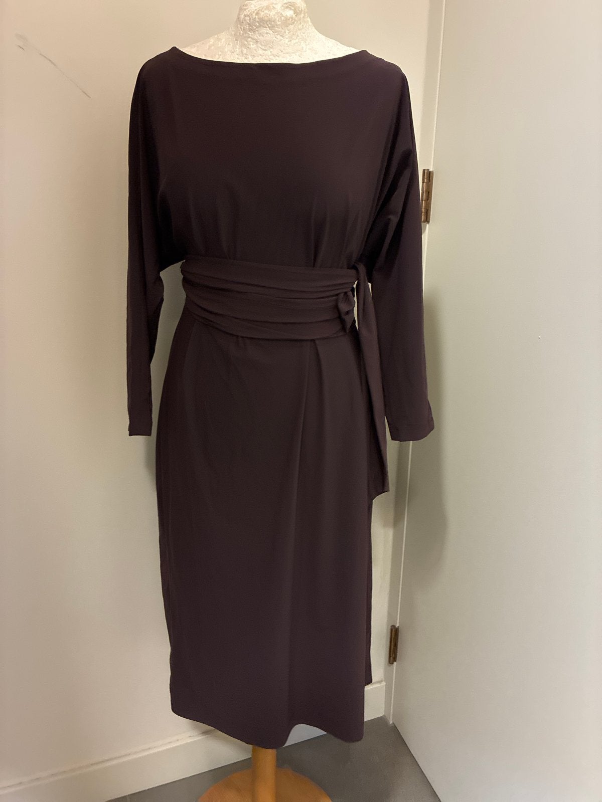 LaDress Carla of Caroline L Raisin travelstof jurk met sash, Kleding | Dames, Paars, Maat 42/44 (L), Ophalen of Verzenden, Zo goed als nieuw
