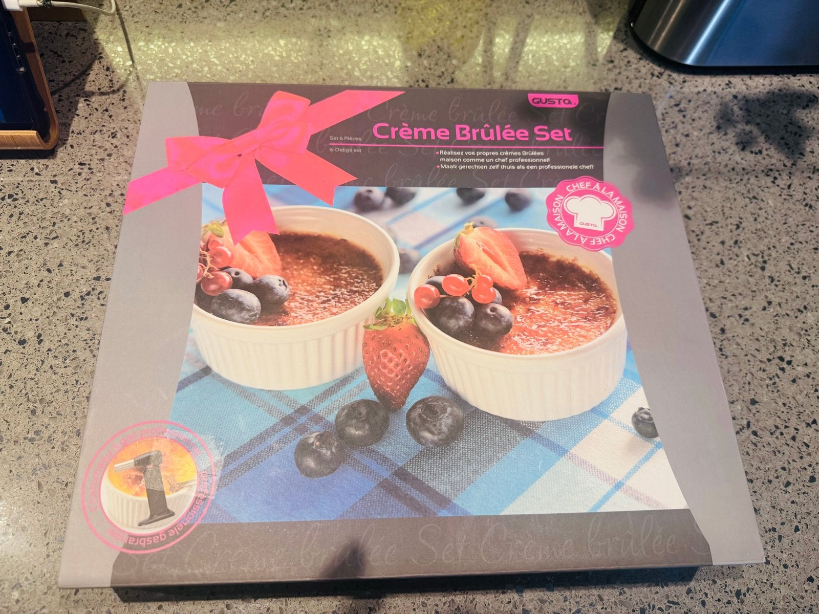 Nieuwe Gusta Crème Brûlée Set Brander, Schaaltjes & Recepten, Huis en Inrichting, Keuken | Keukenbenodigdheden, Overige typen