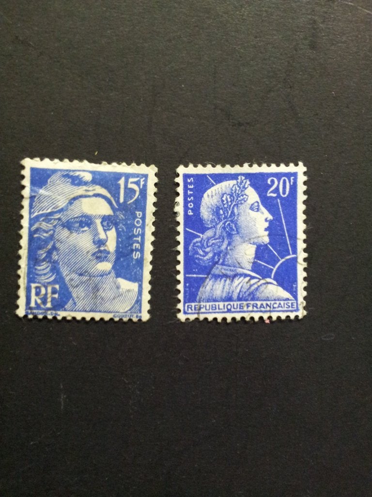 Frankrijk kopjes V gestempeld, Ophalen of Verzenden, Gestempeld