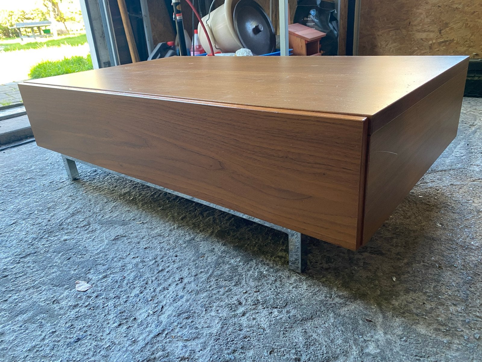 Strak leolux tv meubel met lade, Ophalen, Gebruikt, 100 tot 150 cm, Minder dan 100 cm