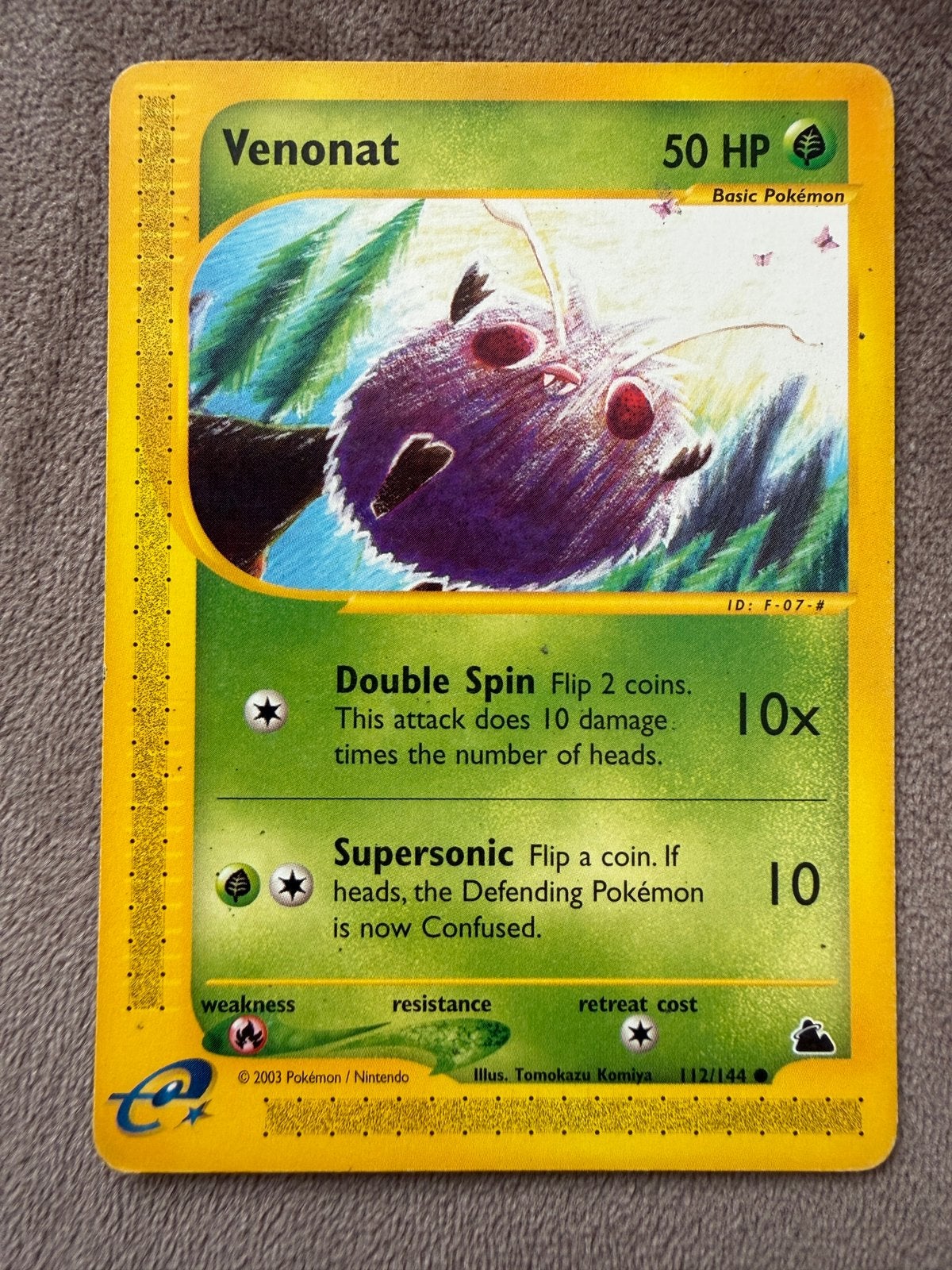 Venonat Pokemon Skyridge vintage 112/144, Ophalen of Verzenden, Gebruikt