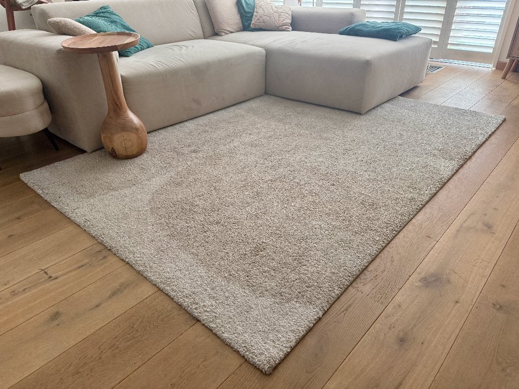 Japandi vloerkleed beige organisch 230x160, Ophalen, Gebruikt, Japandi, Scandi, 150 tot 200 cm