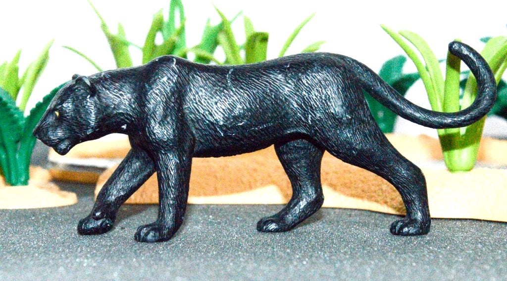 Zwarte panter dierfiguur merk Mojo, Verzamelen, Dierenverzamelingen, Verzenden, Gebruikt, Wild dier, Beeldje of Figuurtje