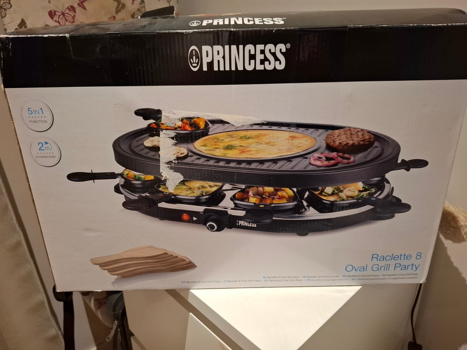 Princess Raclette 8 Oval Grill Party, Ophalen of Verzenden, Gebruikt, 4 t/m 7 personen