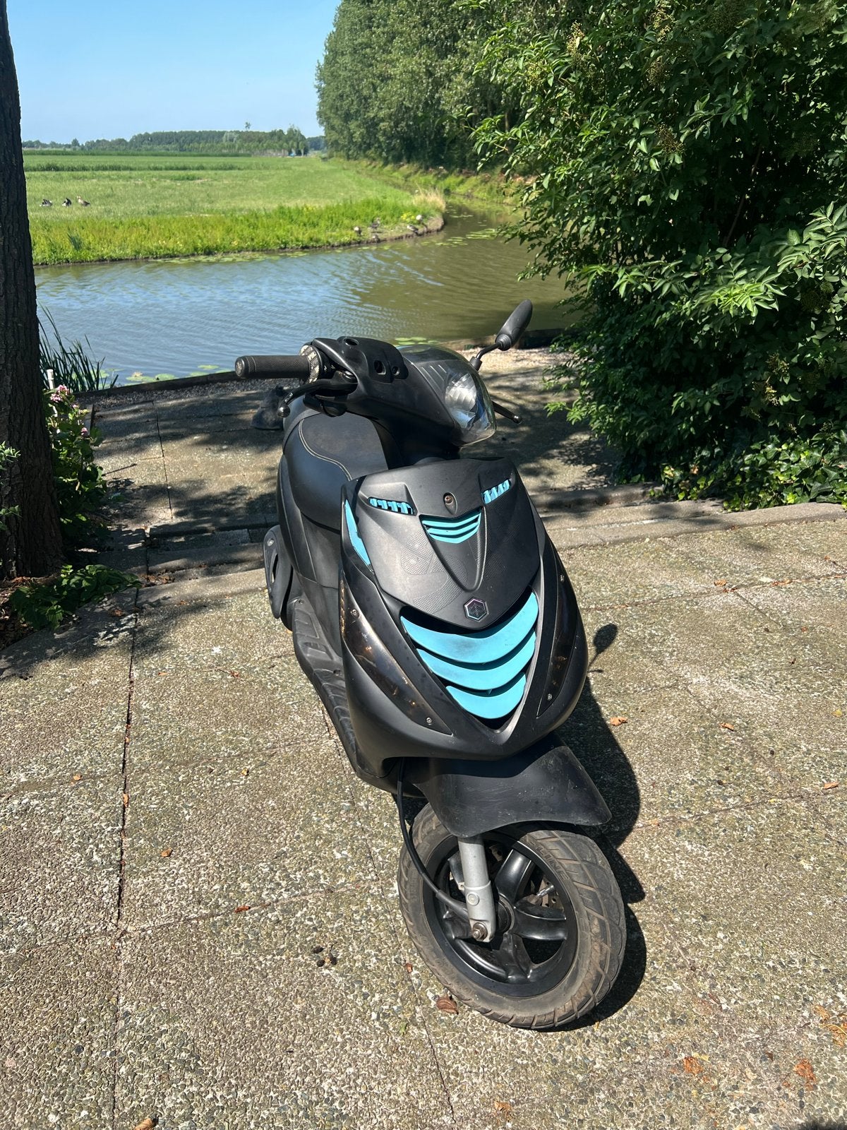 Piaggio Zip Scooter 4t 50CC (Snel) - Zwart met blauw, Ophalen, Gebruikt, Maximaal 45 km/u, Zip