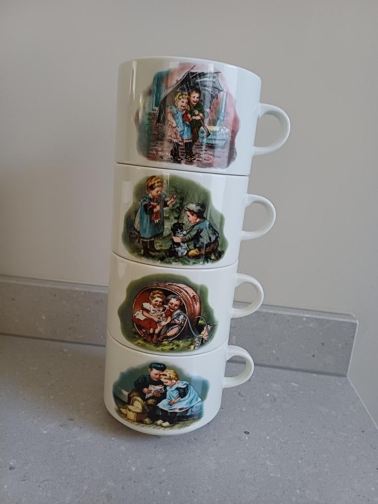*Nieuw! Ot & Sien soepkommen 4 stuks*, Huis en Inrichting, Keuken | Servies, Nieuw, Ophalen of Verzenden, Kom(men), Overige stijlen