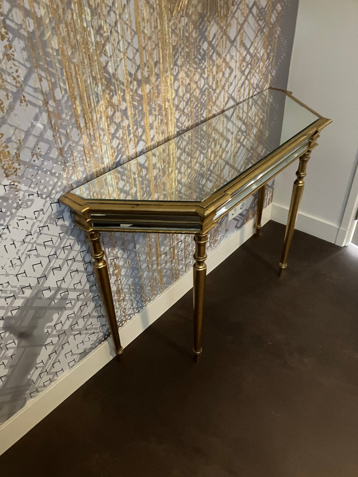 Spiegel Meubel / Kaptafel - 120x39x75 cm, Gebruikt, 100 tot 150 cm, Metaal of Aluminium, Ophalen of Verzenden
