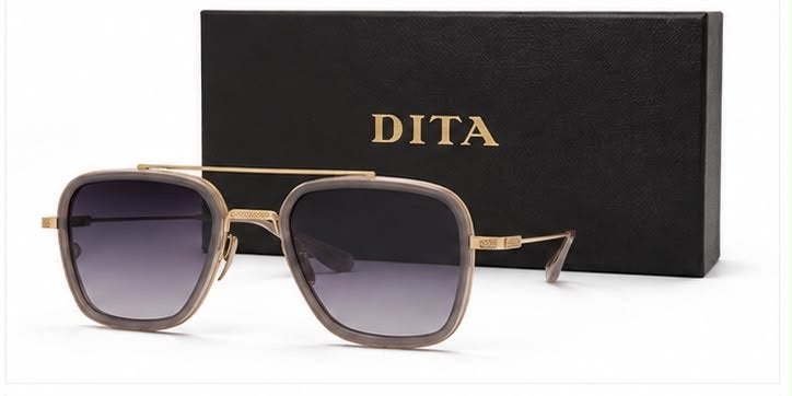 DITA zonnebril goud – luxe & unisex, Overige merken, Zonnebril, Geel, Ophalen of Verzenden