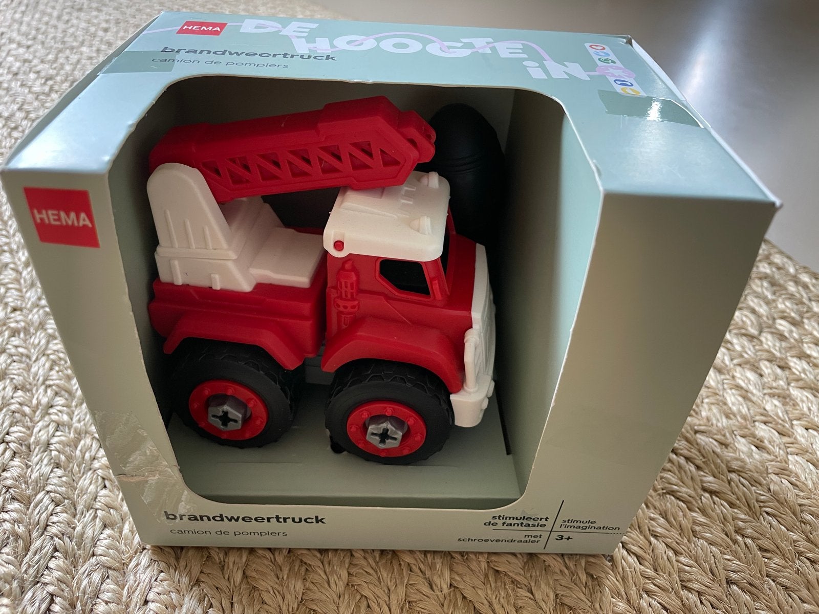 Hema Brandweertruck 3 jaar Nieuw Met schroeven draaier, Ophalen of Verzenden, Nieuw