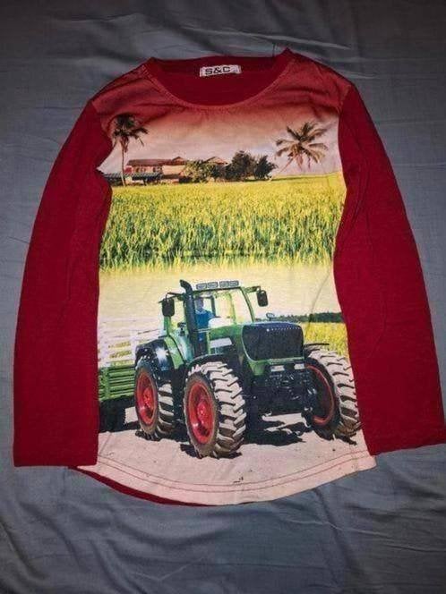 Longsleeve met tractor maat 116, Ophalen of Verzenden, Zo goed als nieuw, Jongen, Shirt of Longsleeve