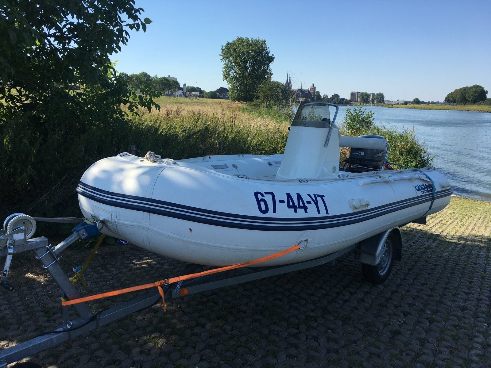 Rubberboot met motor 25 pk en trailer, Ophalen of Verzenden, Zo goed als nieuw, Overige typen