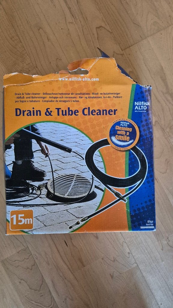 Drain & Tube Cleaner voor Karcher - 15m rioolreiniger, Gebruikt, Nilfisk-Alto, Ophalen of Verzenden, Met regelbare waterdruk