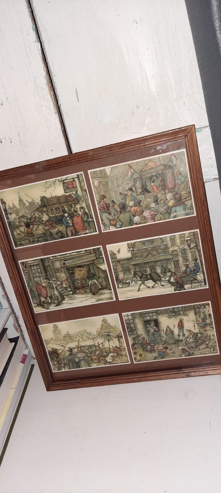 Vintage Anton Pieck tekeningen ingelijst., Ophalen of Verzenden