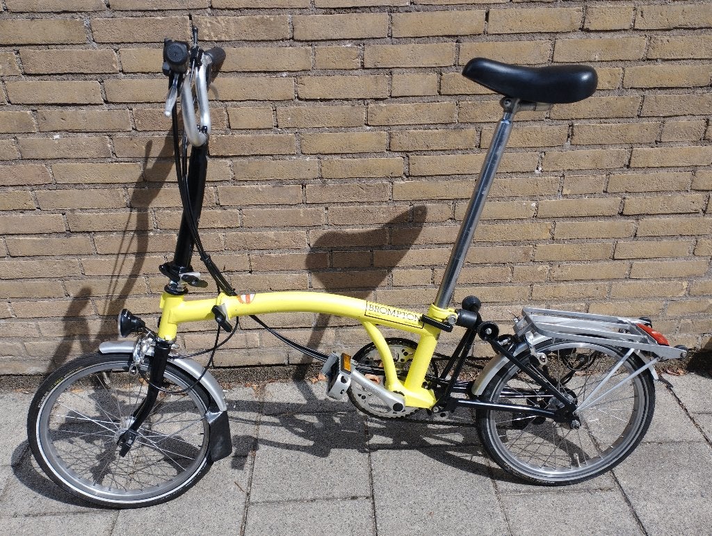Brompton vouwfiets 6 Versn. bagagerek dynamo verlichting, Fietsen en Brommers, Ophalen, Gebruikt, Brompton, Velgrem
