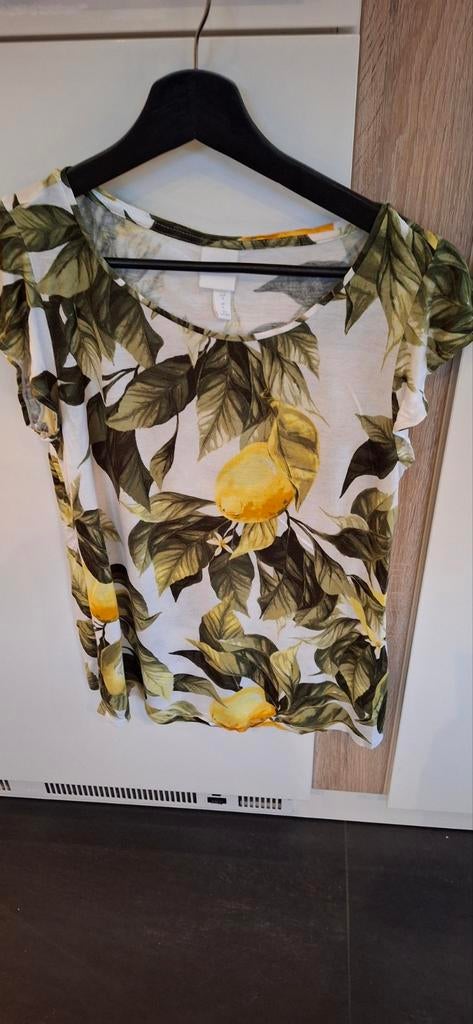 Zomerse shirt met citroenprint, Maat 38/40 (M), Wit, Ophalen of Verzenden, Onbekend