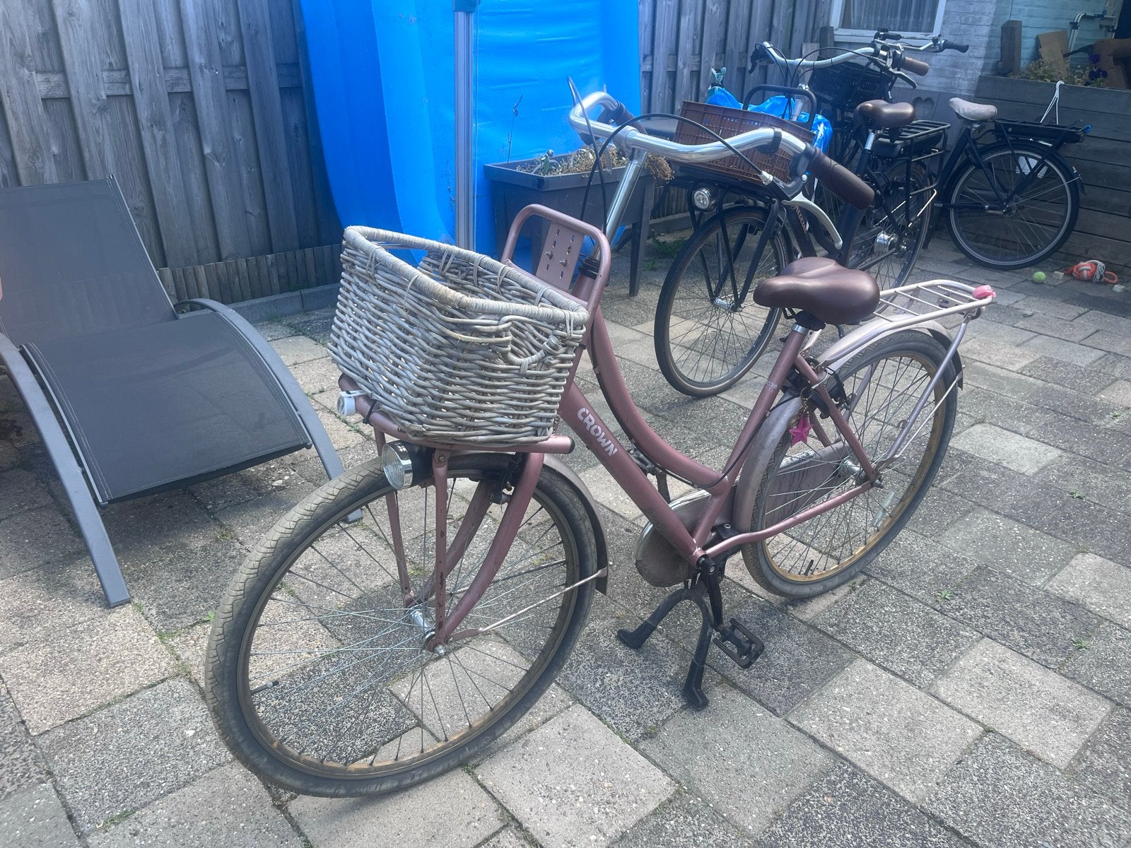 26 inch kinder/Damesfiets Crown met mand - Gebruikt, Fietsen en Brommers, Fietsen | Dames | Damesfietsen, Gebruikt, Velgrem, 47 tot 50 cm