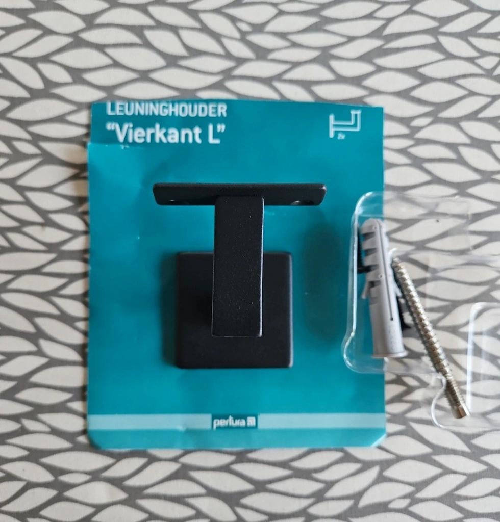 Pertura trapleuninghouder "Vierkant L" zwart hornbach, Ophalen of Verzenden, Nieuw
