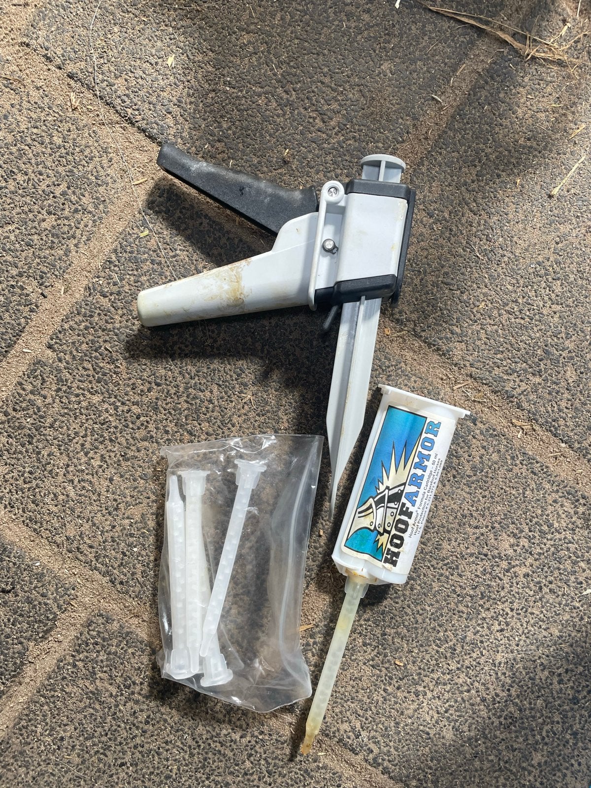 Kit voor hoefreparatie: Hoofarmor pistool en lijm, Ophalen of Verzenden, Gebruikt