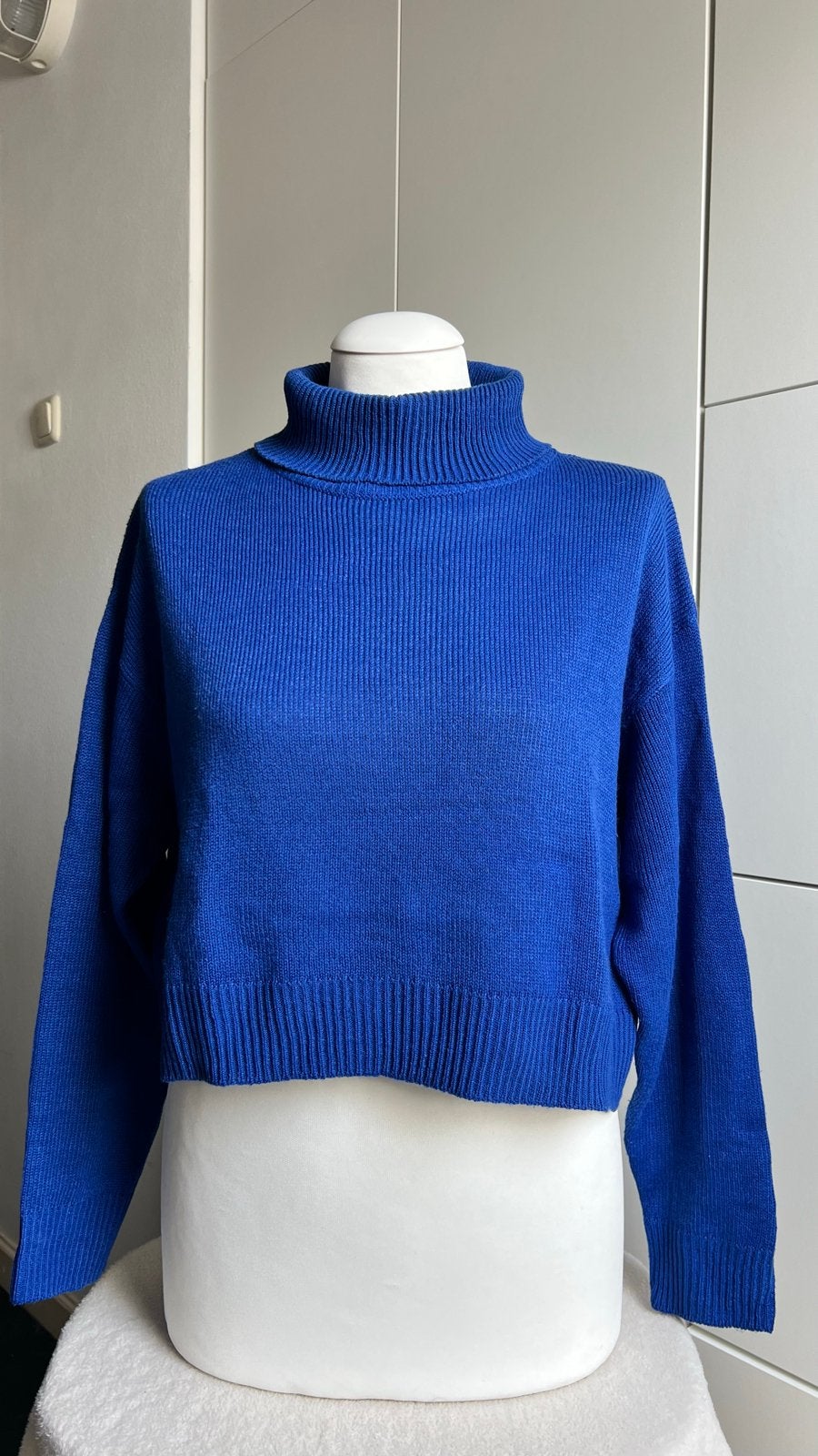 H&M Cropped Coltrui Maat S - Kobaltblauw, Ophalen of Verzenden, Gedragen, Maat 36 (S), Blauw