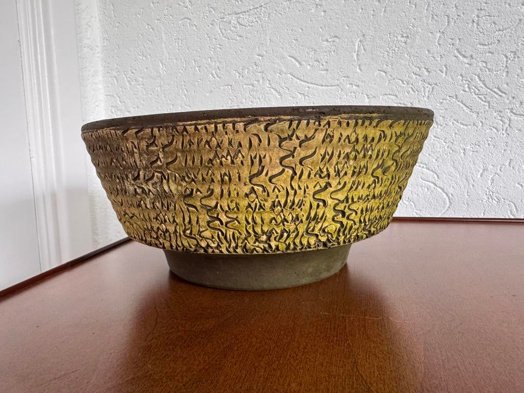 Vintage bloempot jaren 70 mooie kleur, Rond, Ophalen of Verzenden, Zo goed als nieuw, Aardewerk