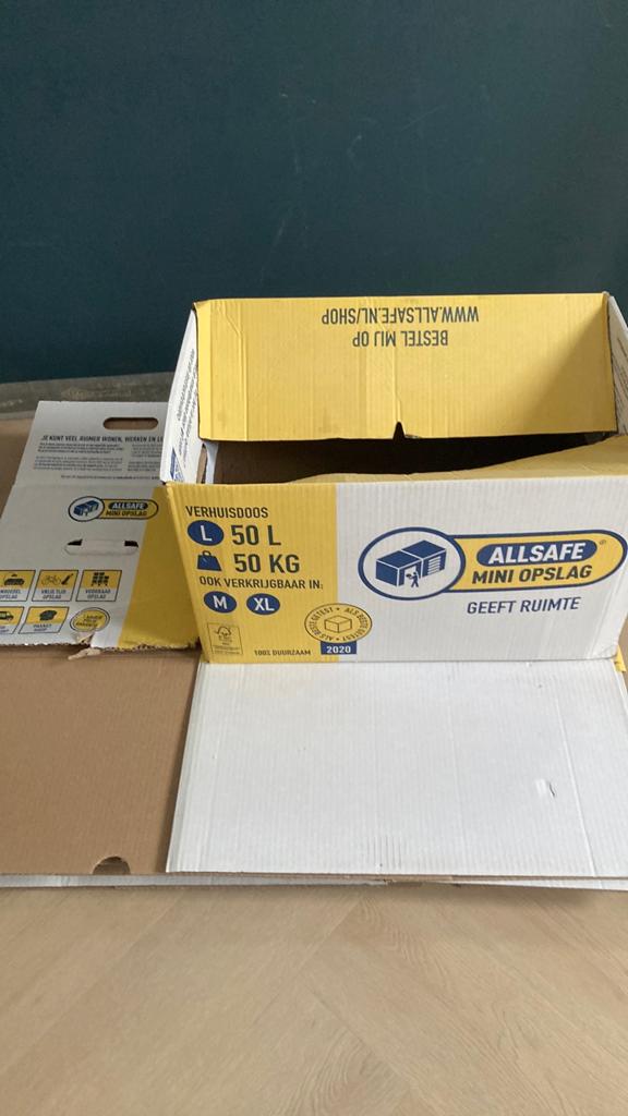 Te koop 17 verhuisdozen, Doos, 50 tot 75 cm, Ophalen of Verzenden, Minder dan 40 cm