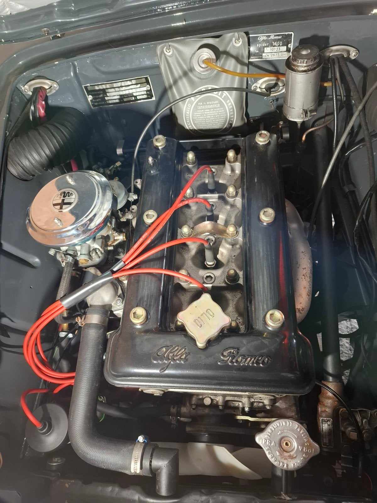 Alfa Romeo Giulia spider 1600 1962 Grijs incl. hardtop, foto 11