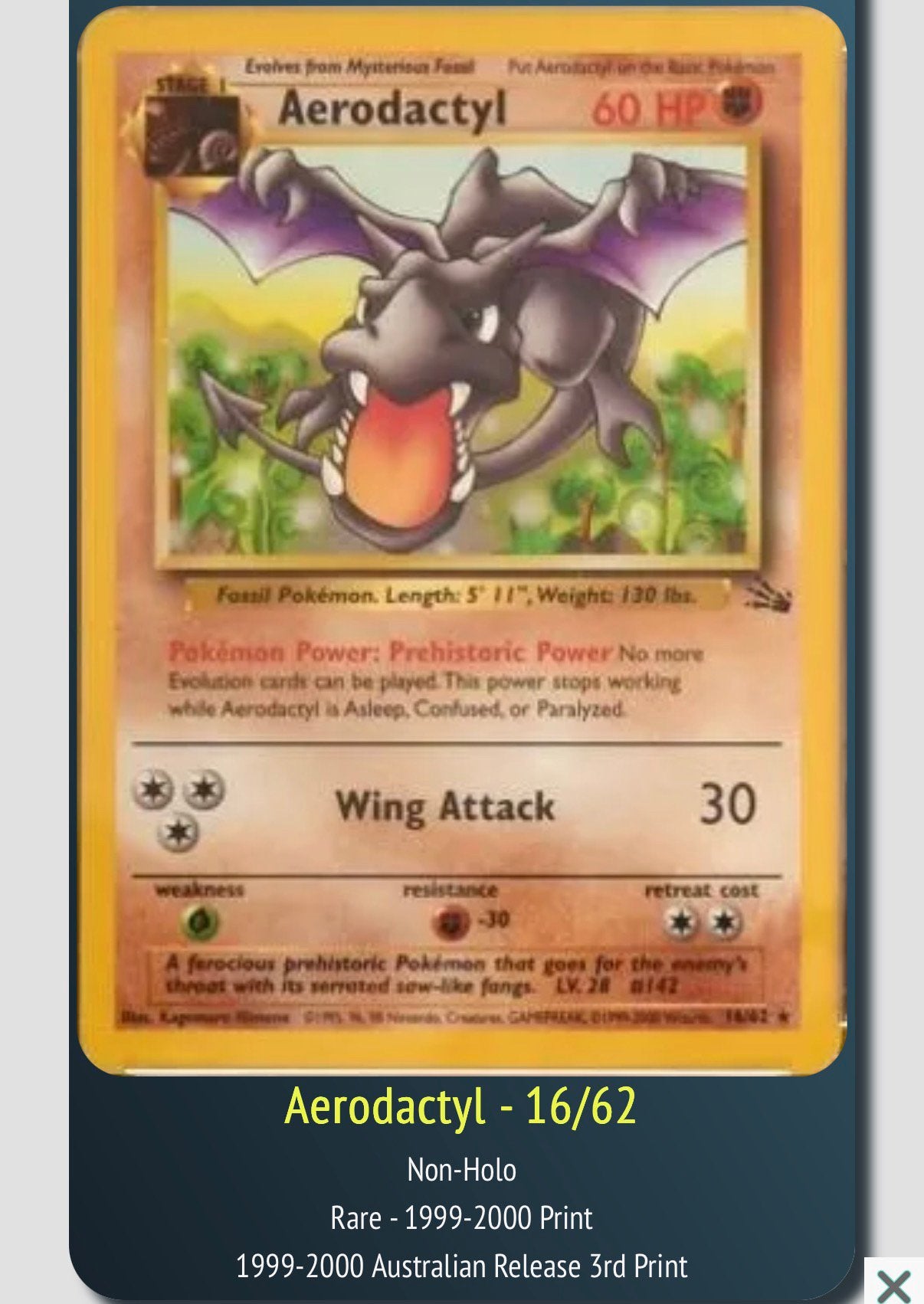 GEZOCHT Aerodactyl 1999-2000 print, Ophalen of Verzenden, Zo goed als nieuw