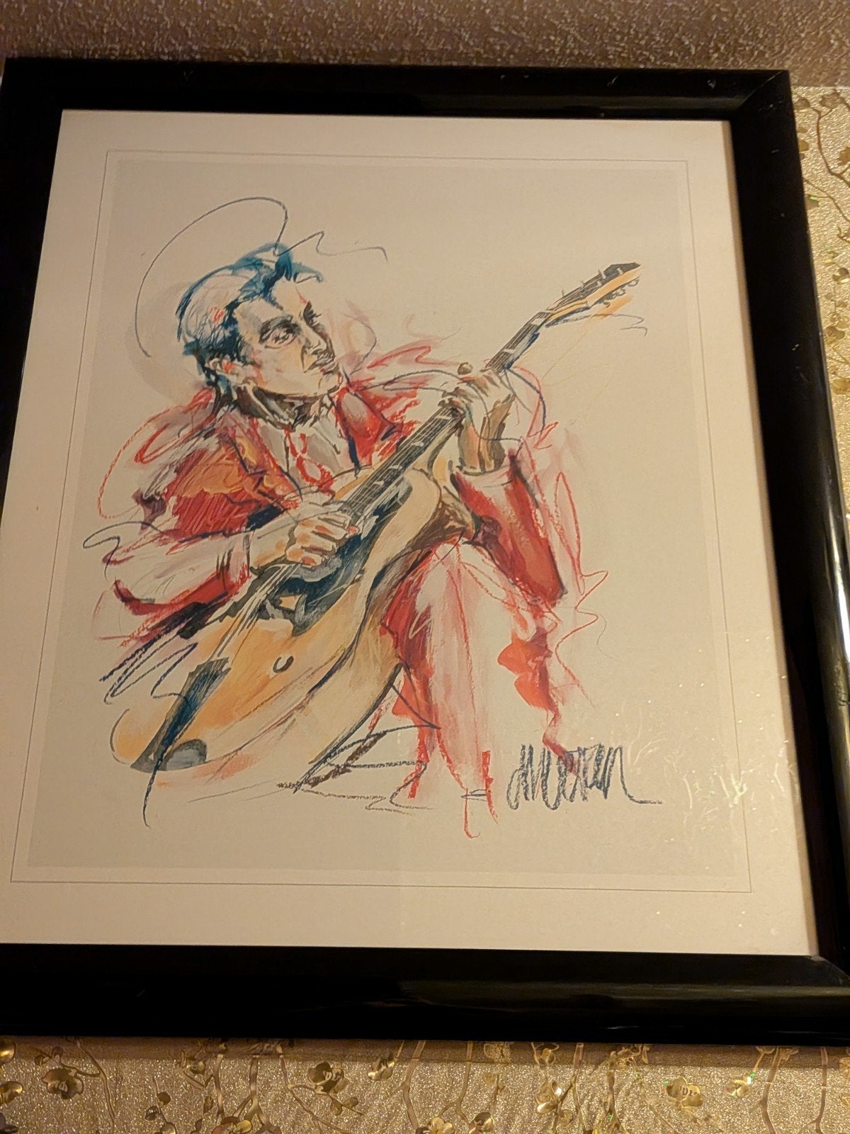 Litho Herman Brood - Spelende muzikant, Ophalen, 1950 - 1999, Portret, Gesigneerd